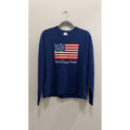 Walt Disney World Americana American Flag Knit Sweater Blue Women Large NWT