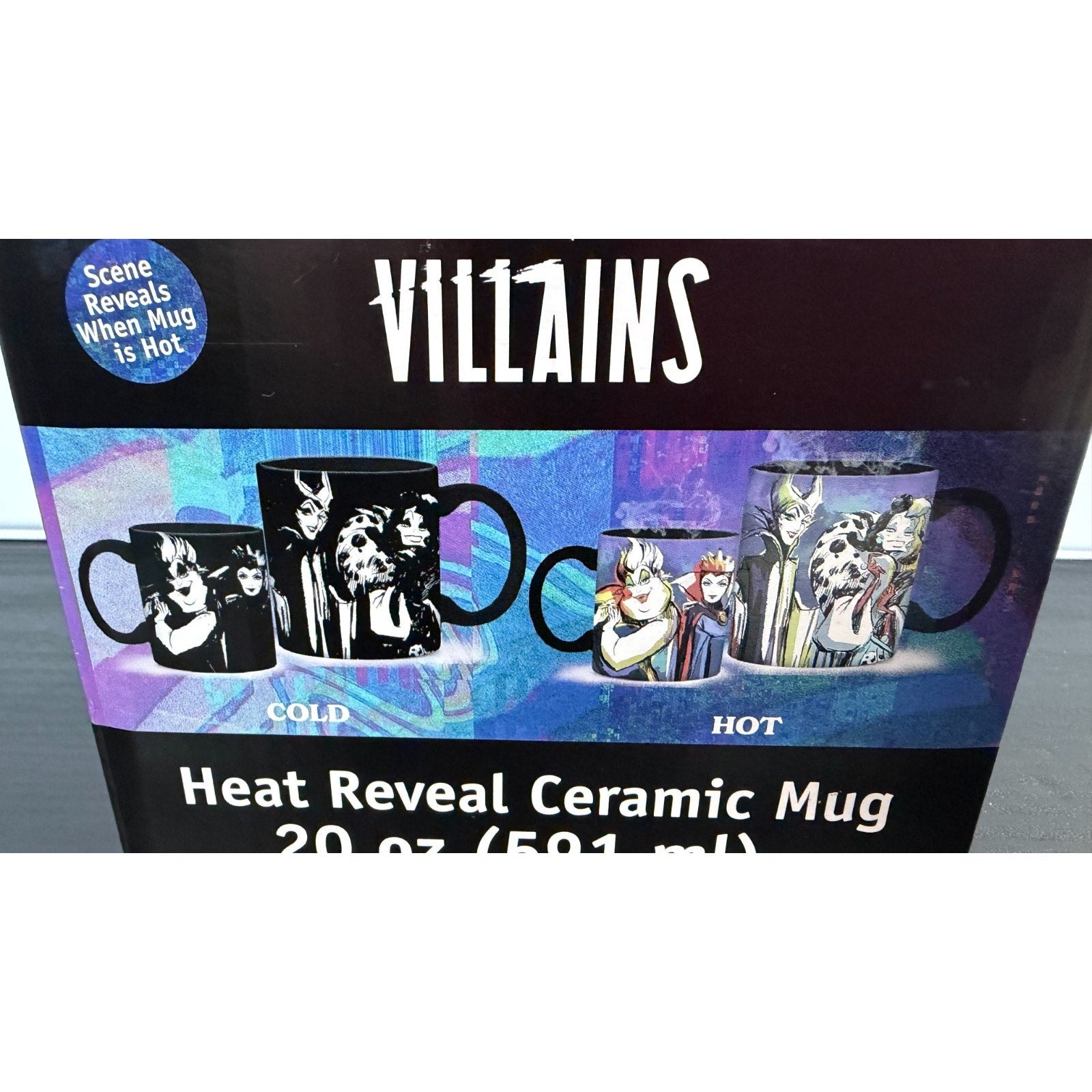 Disney Villains Heat Reveal Ceramic Mug 20 oz - Ursula, Maleficent, and More NEW