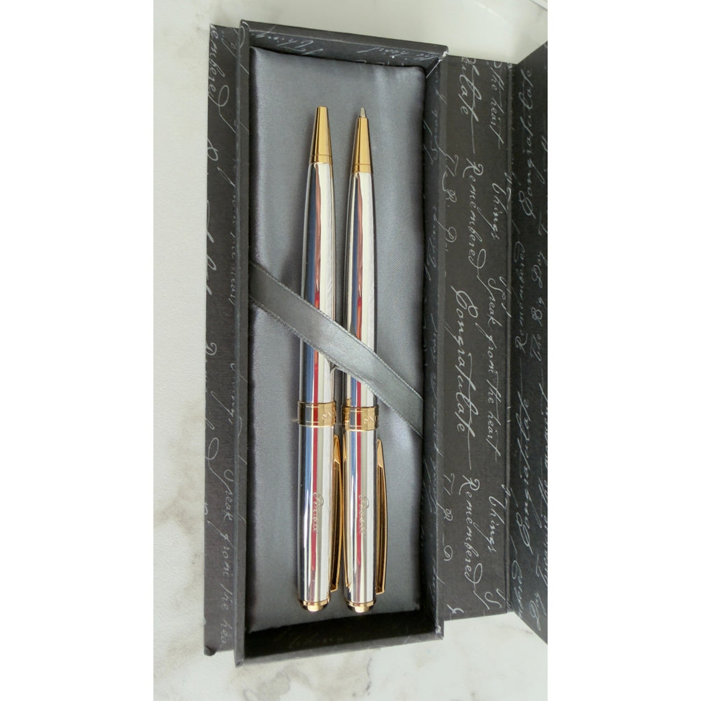 Things Remembered Reflections Pen & Pencil Set Engraved "Rosie" Silver & Gold NEW