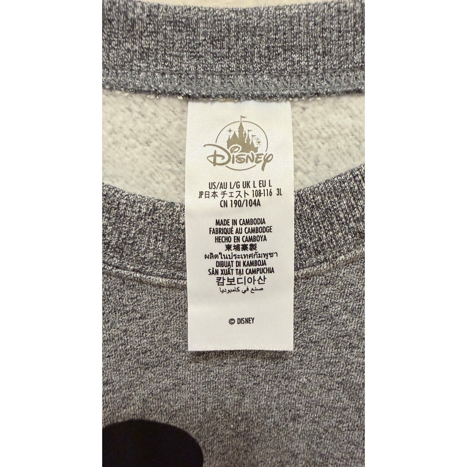 NWT Walt DisneyWorld Classic Mickey Mouse Gray sweatshirt pullover Large