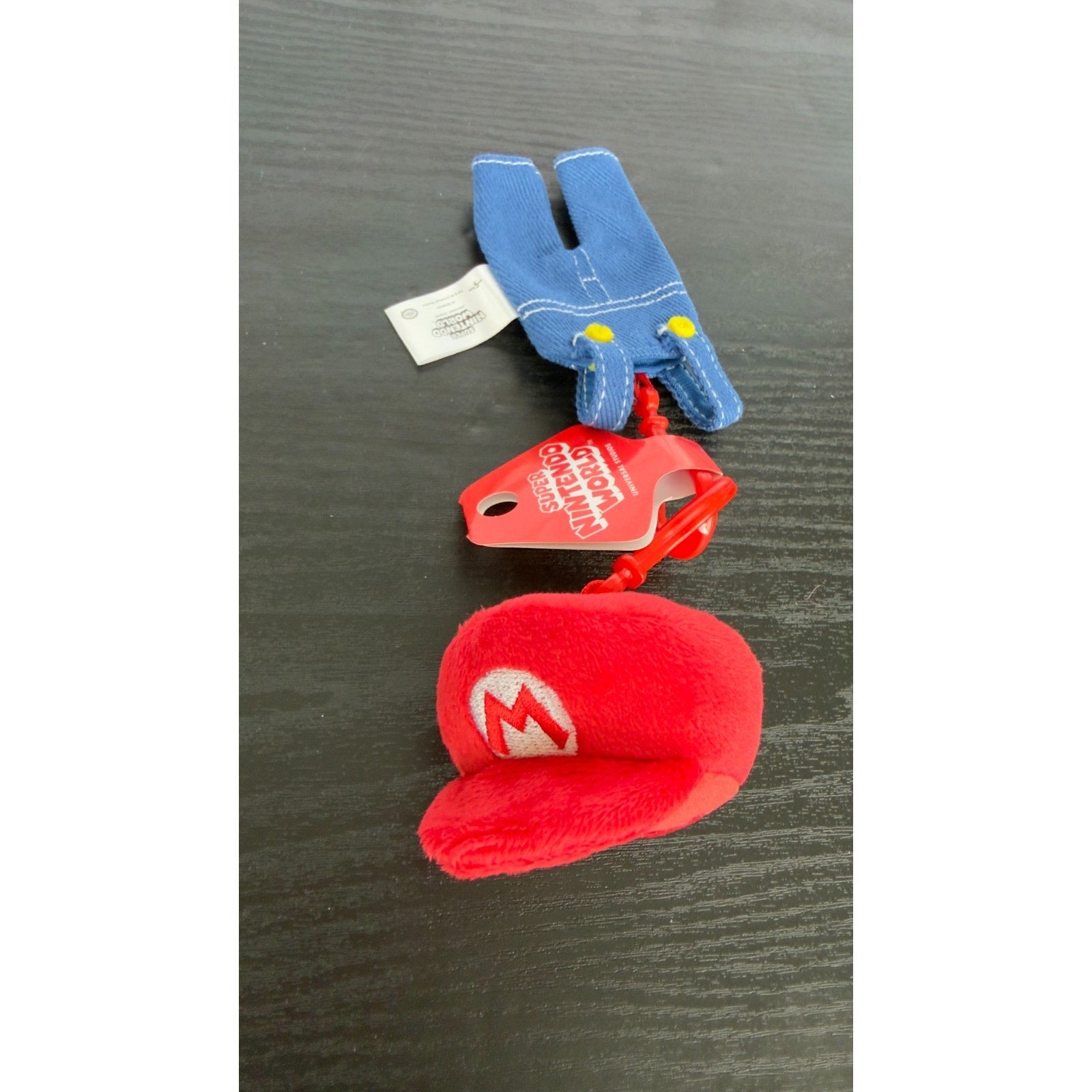 Universal Studios Super Nintendo World Mario Hat & Overalls Plush Keychain NEW