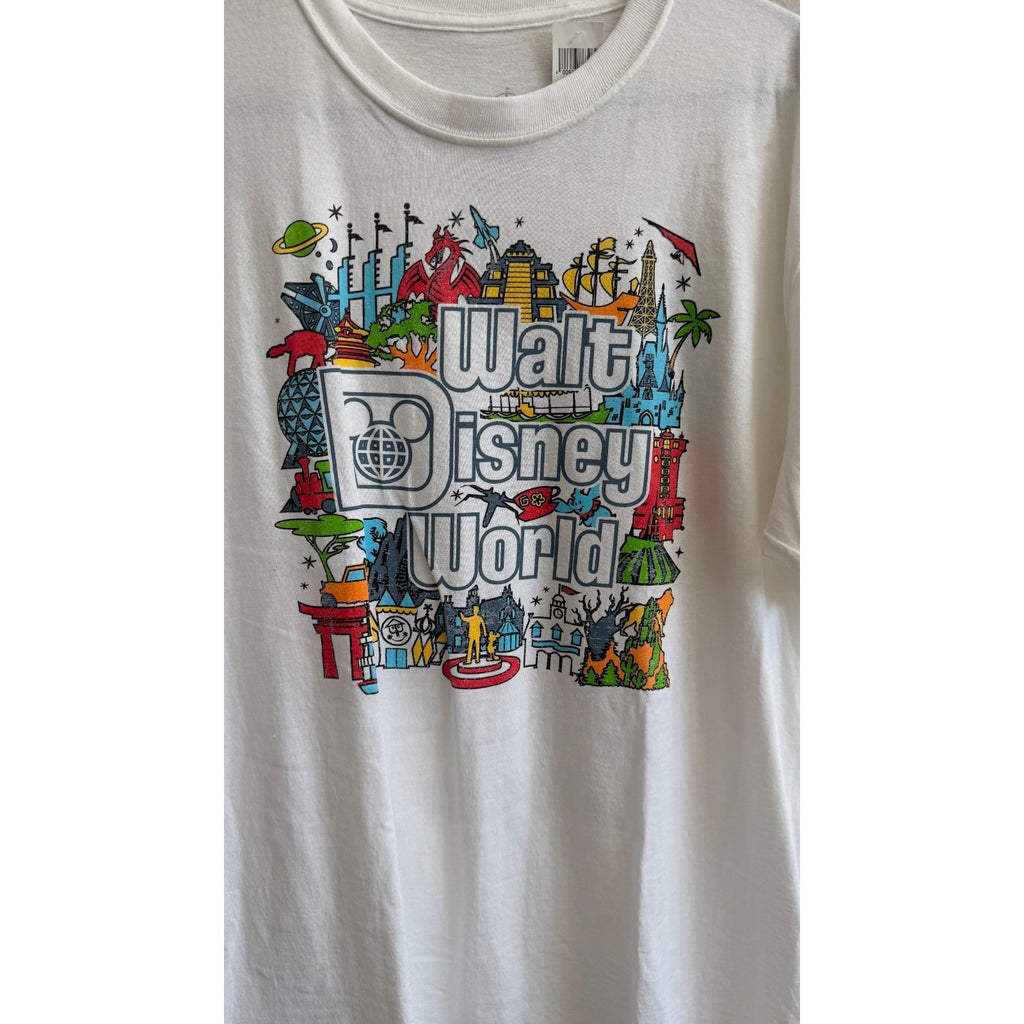 NWT Walt Disney World Attractions Opening Dates Graphic Tee Adult Size Large