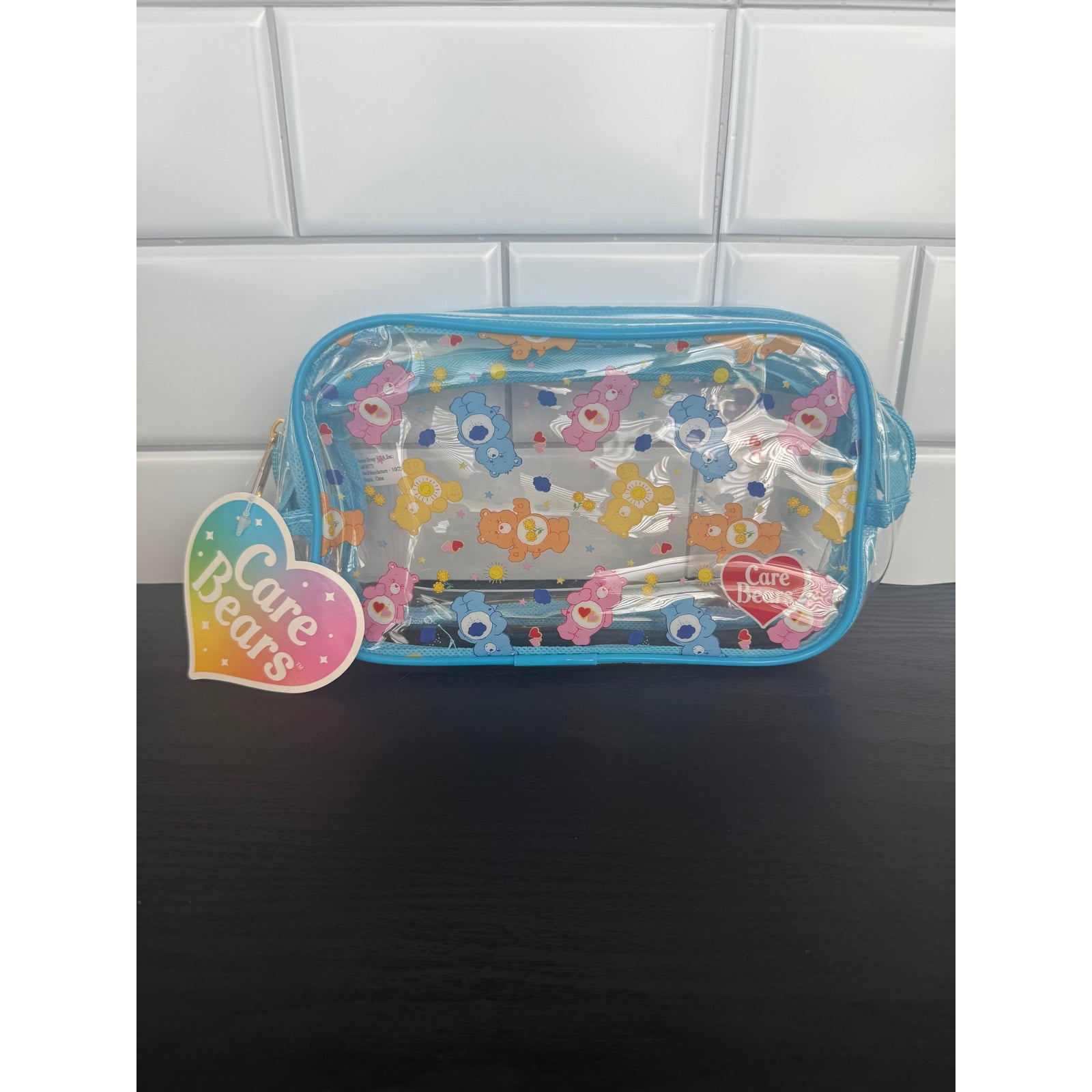 Care Bears All-Over Print Pencil Pouch – Blue – NWT
