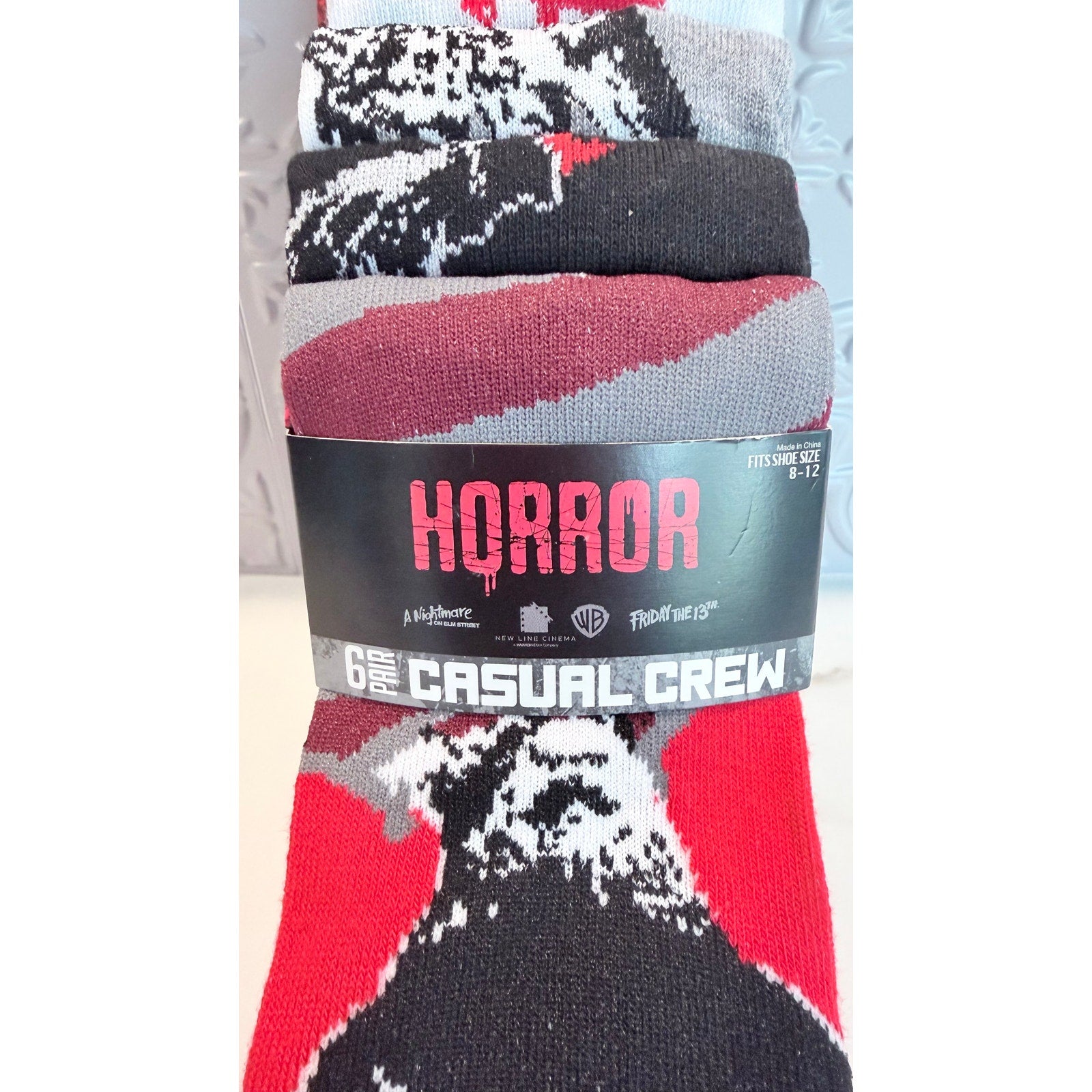 NEW Freddy Vs. Jason Men’s Crew Socks - 6 Pair Pack