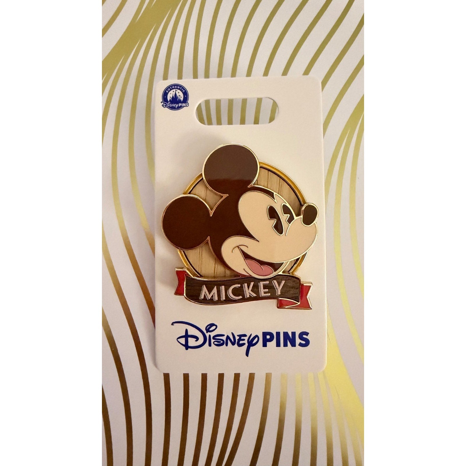 NEW Disney Parks Mickey & Minnie Wood Inlay Pin Set