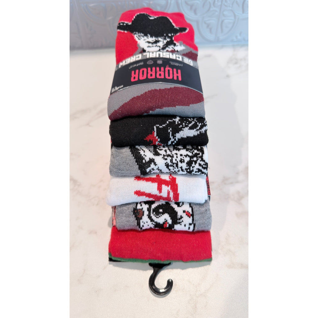 NEW Freddy Vs. Jason Men’s Crew Socks - 6 Pair Pack