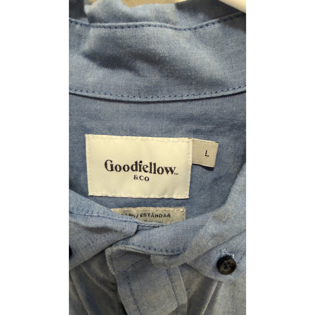 Goodfellow & Co Men's Large Northrop Slate Blue Long Sleeve Button-Down Shirt