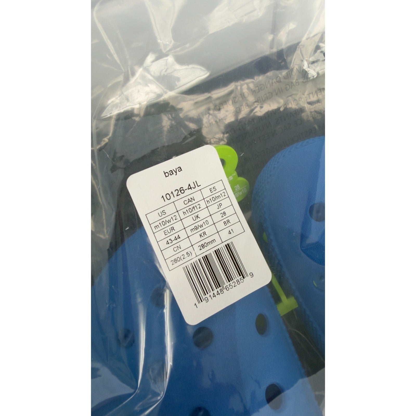 NEW Crocs Baya Blue Classic Unisex Clog Shoes Size: Mens 10/Women's 12