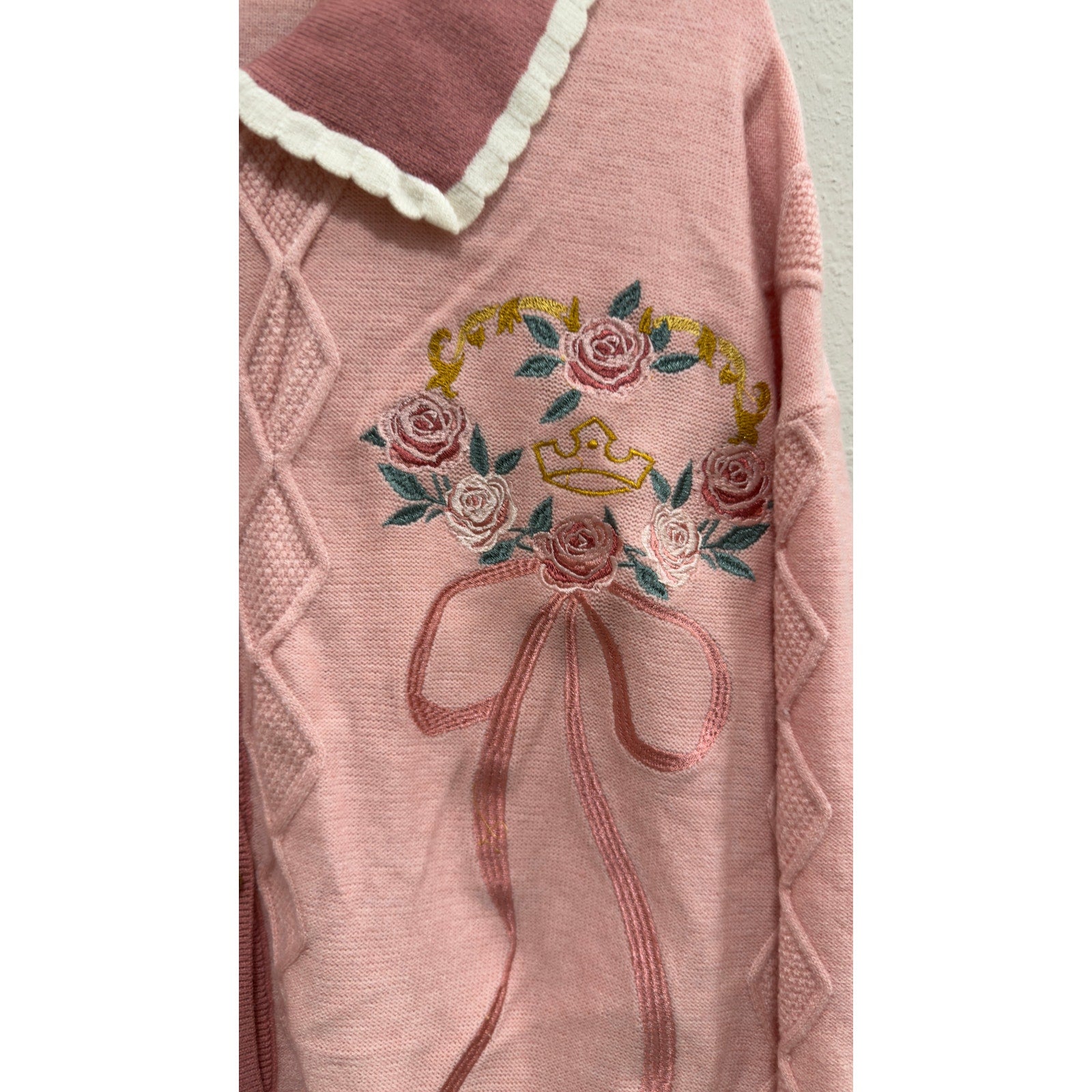 Disney Parks Her Universe Princess Pink Knit Cardigan Sweater Large NWT
