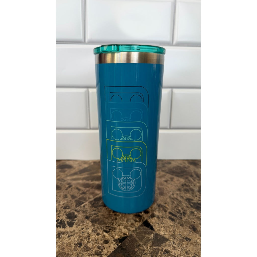 NEW Disney World Logo Stainless Steel Tumbler with Charm - 17oz
