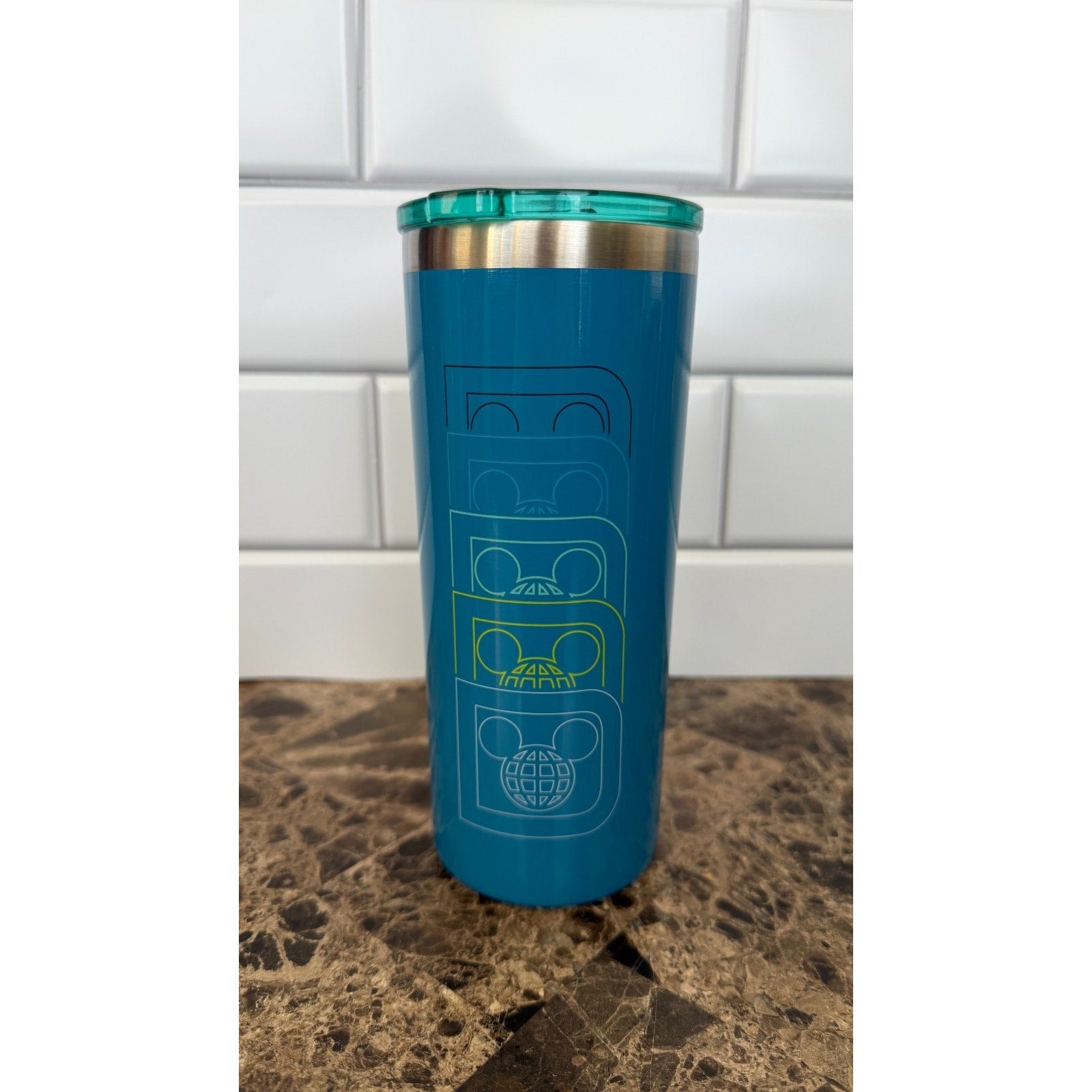 NEW Disney World Logo Stainless Steel Tumbler with Charm - 17oz