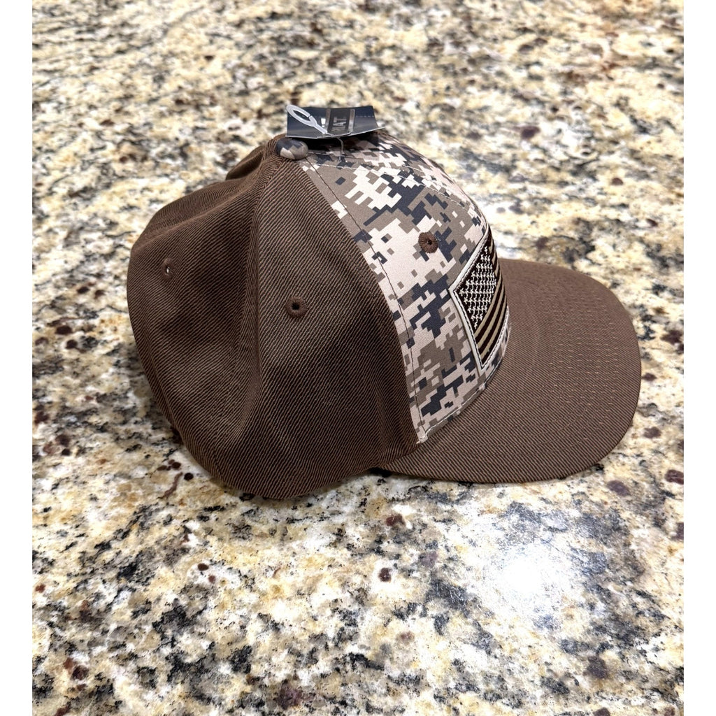 Ariat Men's Patriot Flag Cap Trucker Hat Brown Tan Adjustable NEW