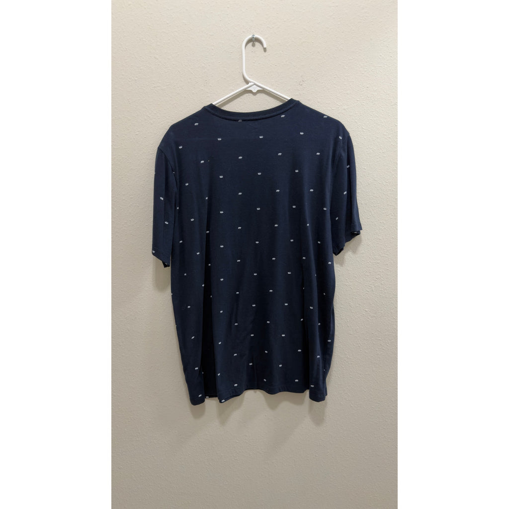Old Navy Men's Navy Blue Grizzly Bear Mini Print Soft Washed T-Shirt Size Large