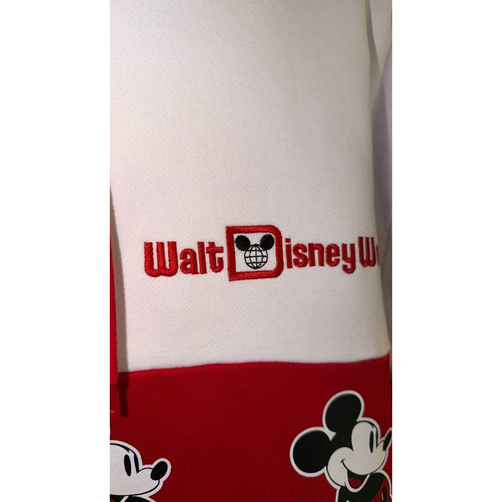NWT Walt Disney World Classic Mickey Red Stripe Hoodie Adult Large
