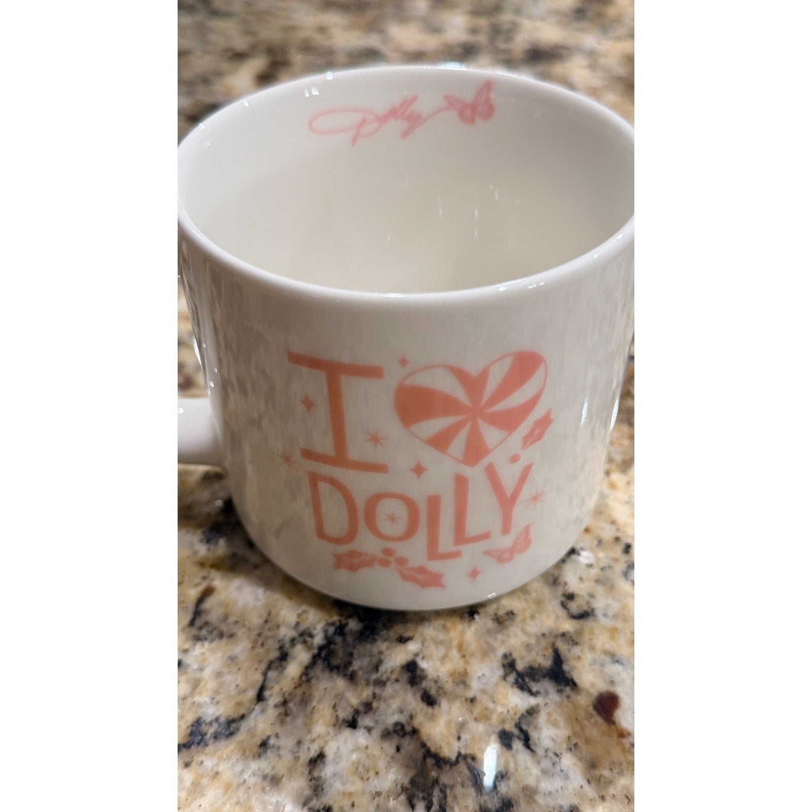 NWT Dolly Parton "I Love Dolly" 16 oz Holiday Mug — White