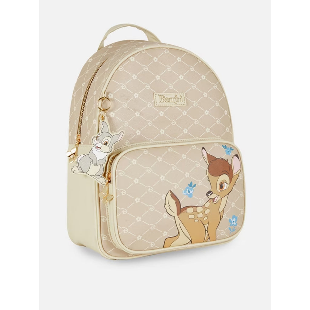 Primark Disney Bambi Mini Backpack Thumper Charm Gold Hardware NWT