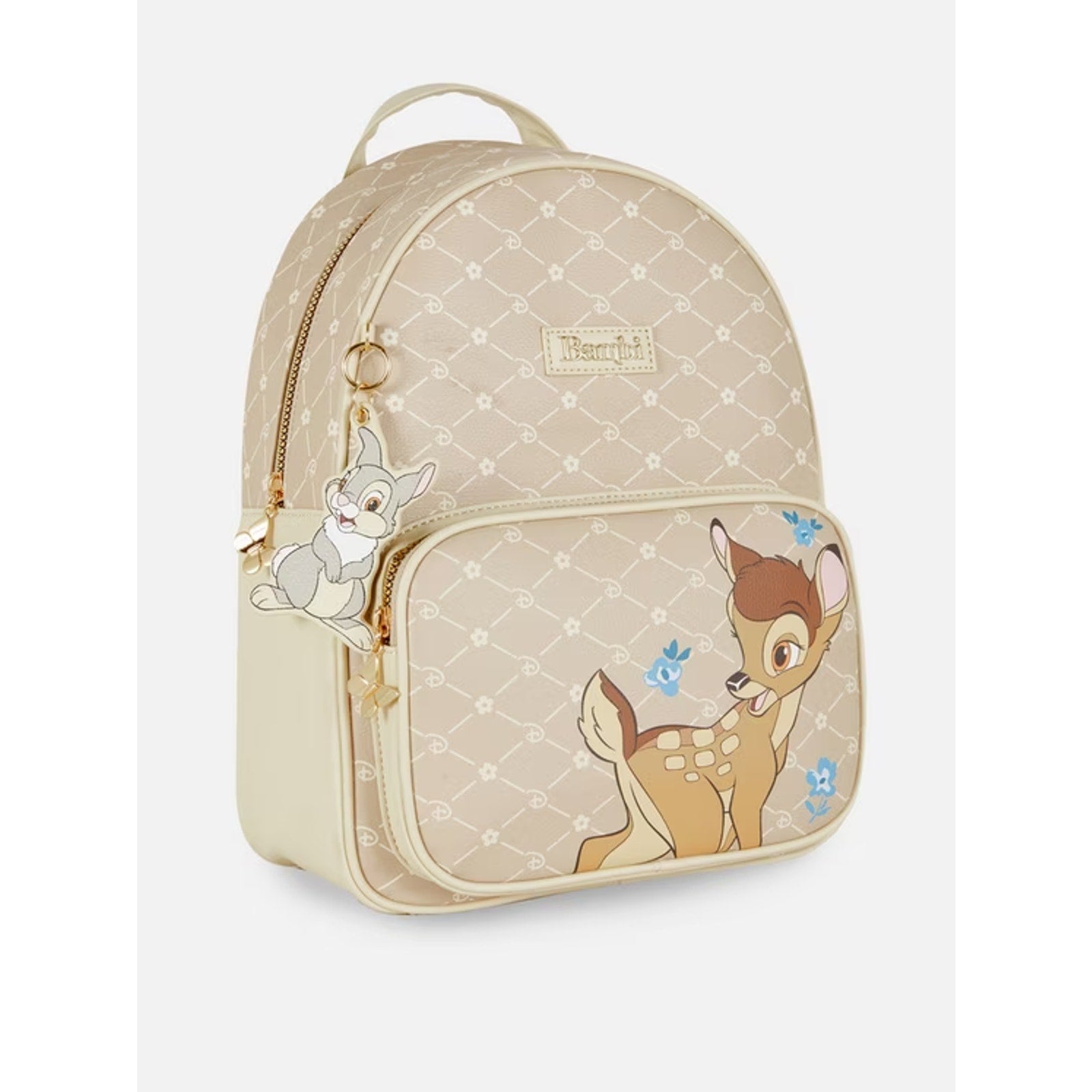 Primark Disney Bambi Mini Backpack Thumper Charm Gold Hardware NWT
