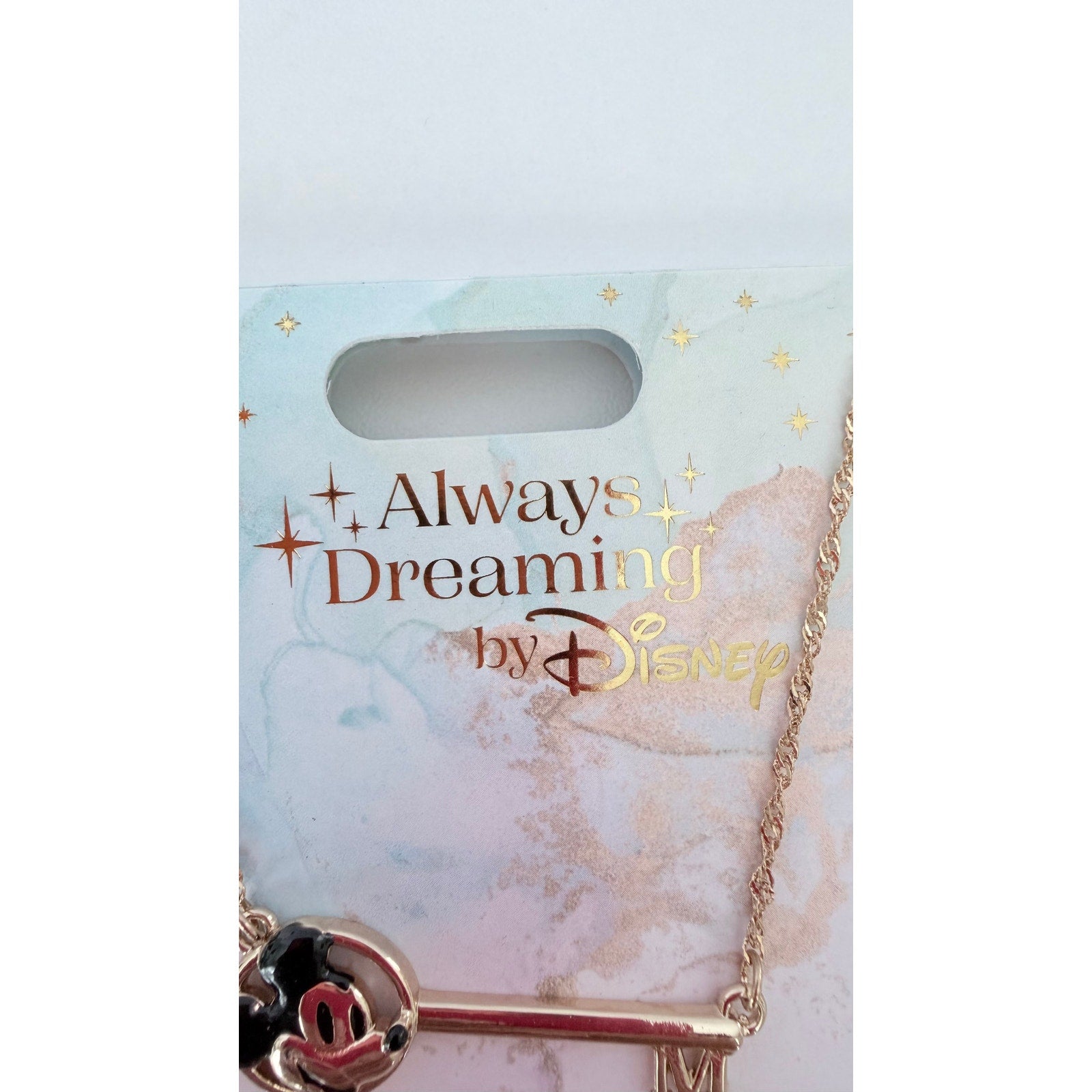 Disney "Always Dreaming" Mickey Mouse Key Pendant Necklace – NEW