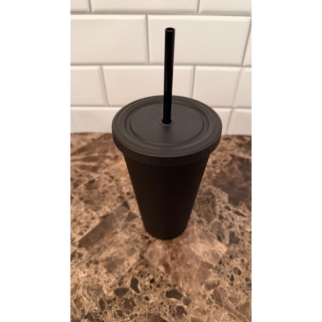 Disney Parks Fantasyland Castle Matte Black Tumbler - NEW