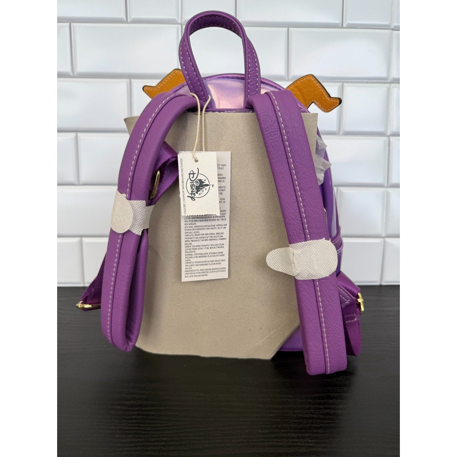 Disney parks Epcot purple holographic Figment Loungefly cosplay backpack NWT