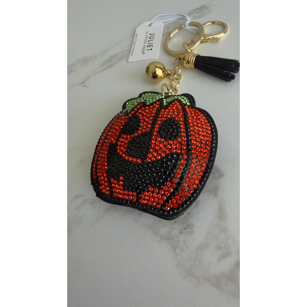 Juliet Crystal Avenue Rhinestone Jack o lantern Keychain Charm NWT