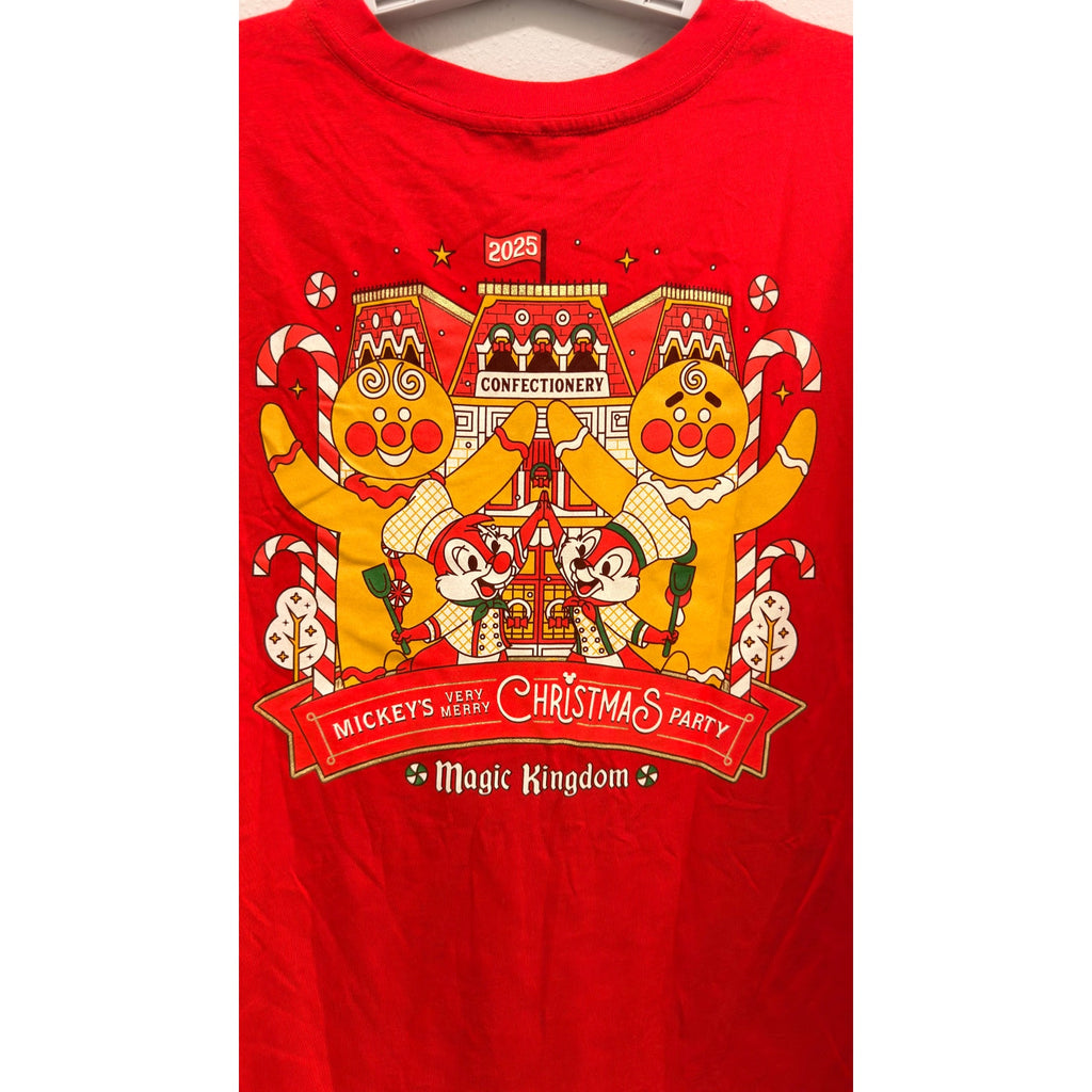 Disney 2025 Mickey's Very Merry Christmas Party Chip & Dale T-Shirt NWT Large