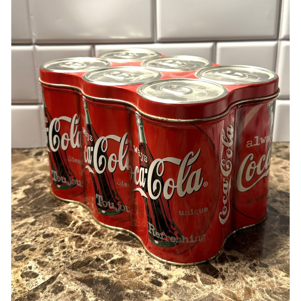Vintage Coca-Cola 6-Pack Tin Storage Container