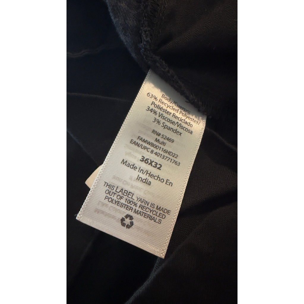 Mens Navy Blue Micro Check Plaid Trousers Dress Pants 36x32 Stretch Chino Slacks