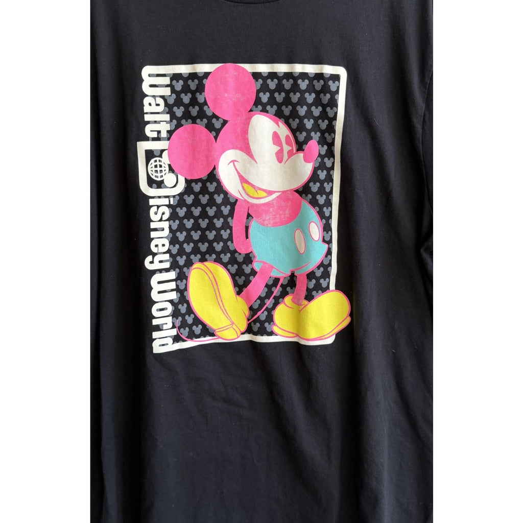 Walt Disney World Mickey Mouse Neon Pink Graphic Shirt – Adult Large