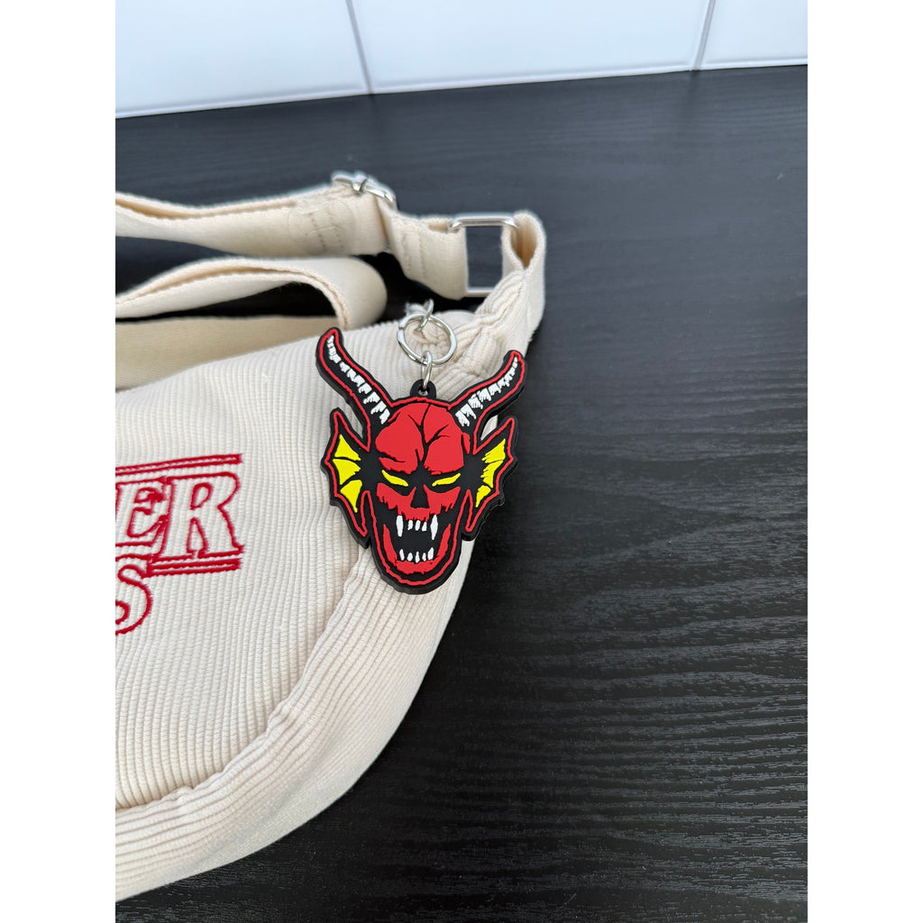 Primark Stranger Things Corduroy Crossbody Bag Hellfire Club Charm NWT