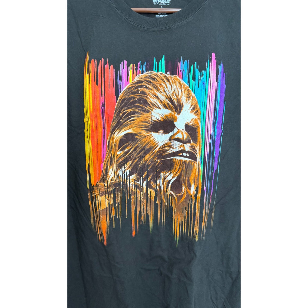 NEW Disney Parks Star Wars Chewbacca T-Shirt - Rainbow Graphic - Oversized Large