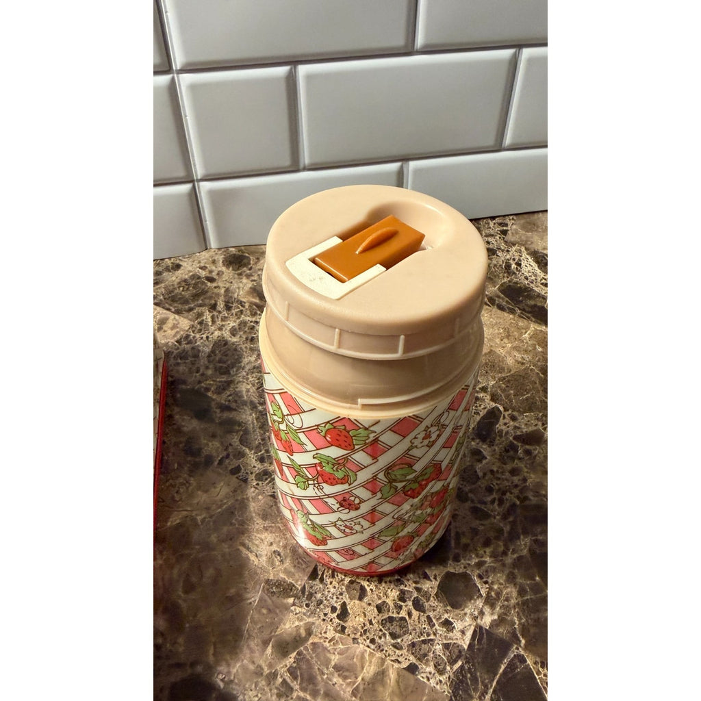 Vintage 1981 Strawberry Shortcake Metal Lunch Box & Thermos Set