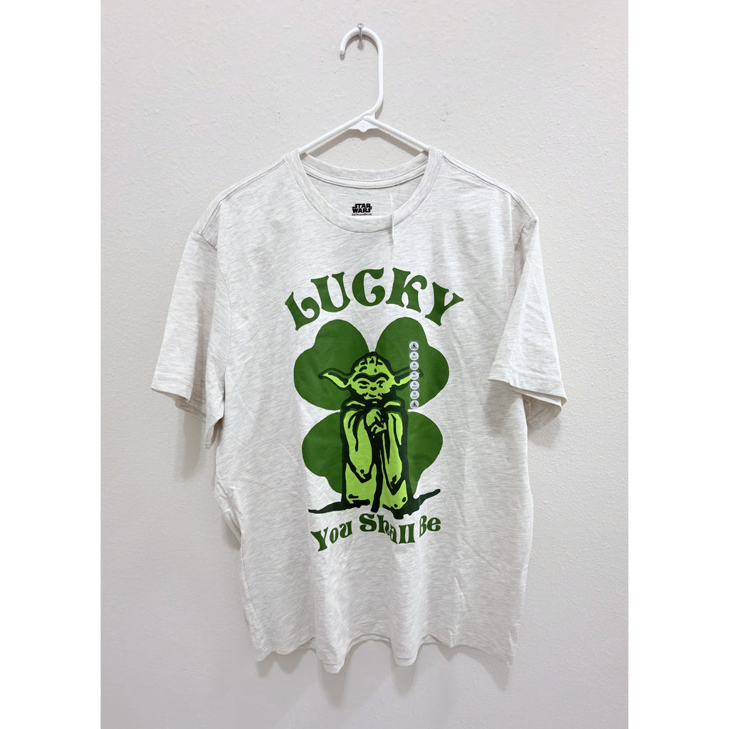 NWT Disney Star Wars Yoda "Lucky You Shall Be" Adults XL T-Shirt