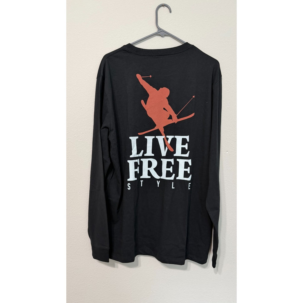 NWT Vineyard Vines "Live Free Style Ski" Long Sleeve Pocket Tee Large NWT