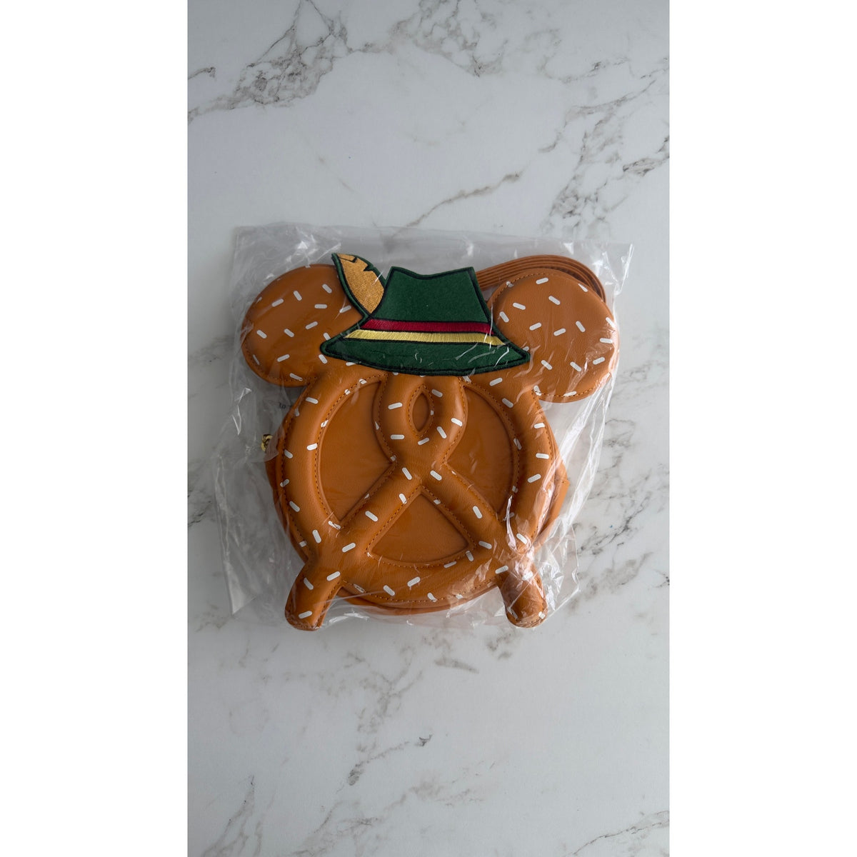 Disney Parks Epcot Germany Oktoberfest Mickey Pretzel Crossbody Bag NEW