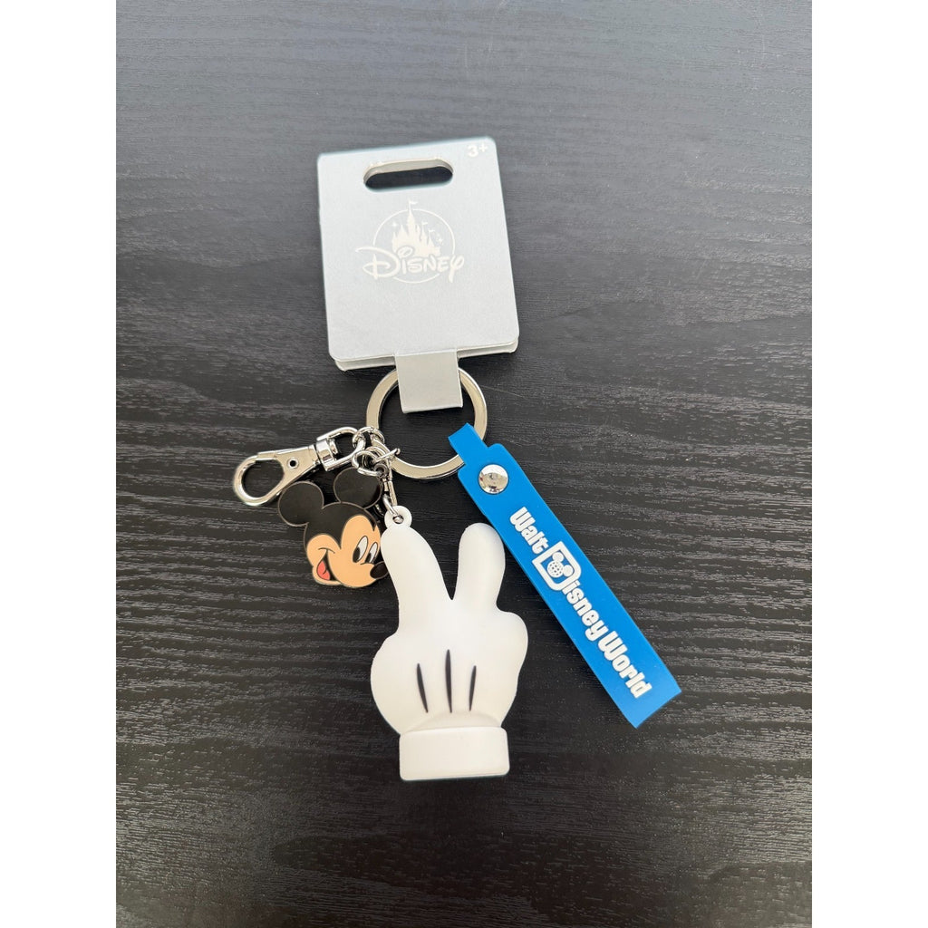 NEW Walt Disney World Mickey Mouse & Glove Walt Disney World Logo Keychain