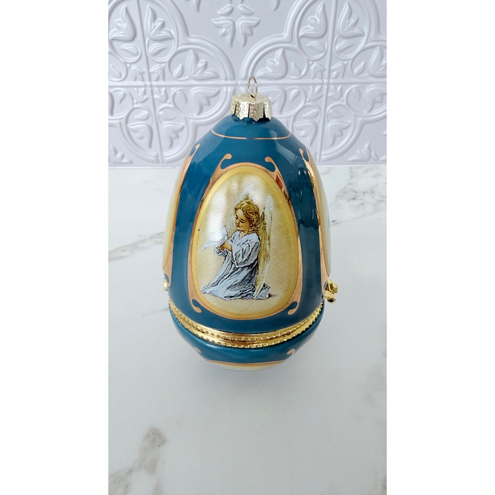 Mr. Christmas Valerie Parr Hill Musical Egg Ornament 2011 - Blue (Damaged)