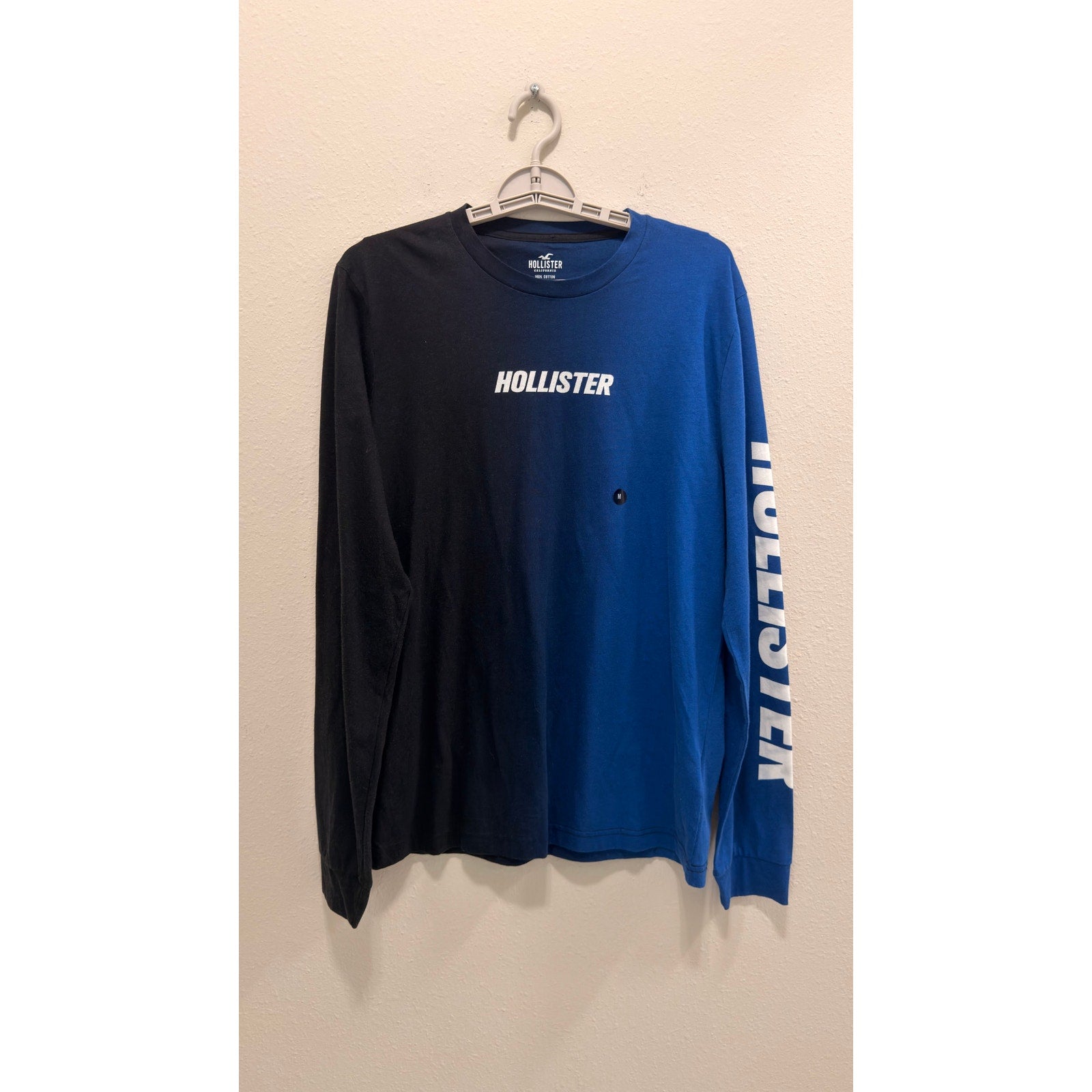 Hollister California Men's Ombre Long Sleeve T-Shirt Adult Medium NWT