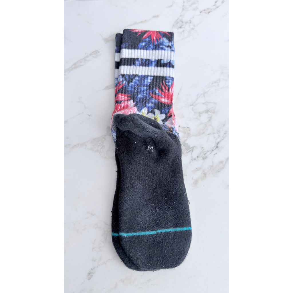 Stance Floral Crew Socks 2-Pair Lot Sizes Large & Medium Black