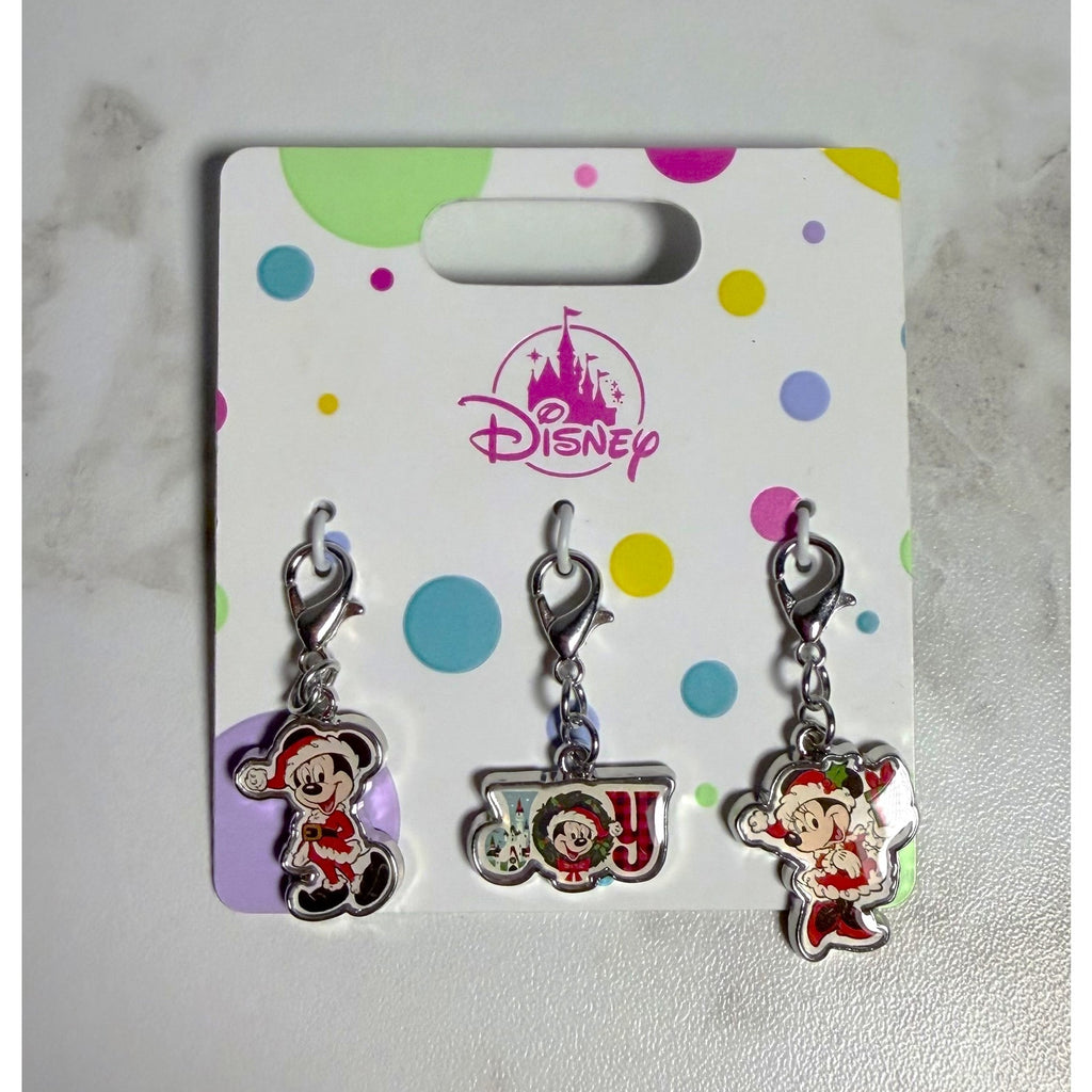 Disney Parks Holiday Mickey & Minnie Mouse Dangle Charm 3 pack NWT