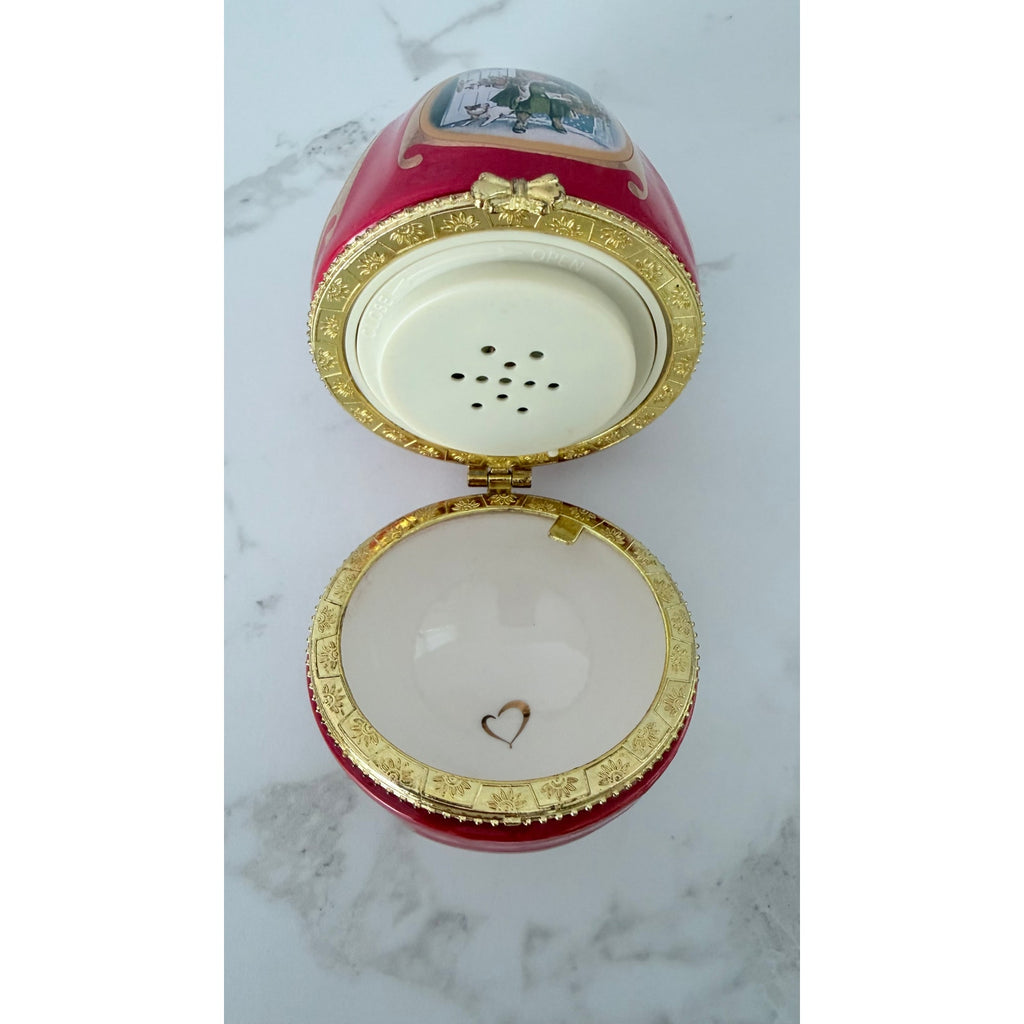 Mr. Christmas Valerie Parr Hill Musical Egg Ornament 2011 - Red