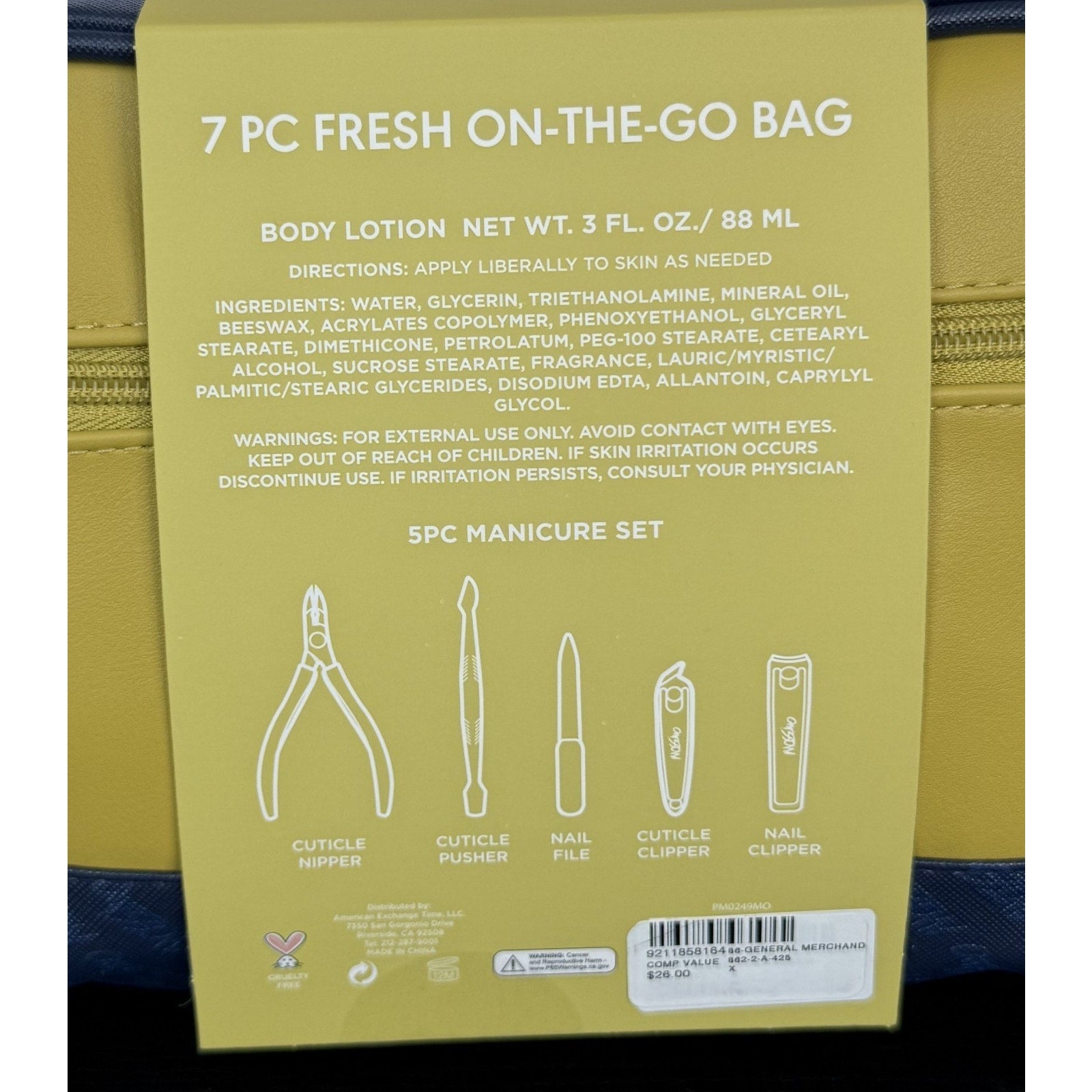 Mossimo 7-Piece Fresh On-The-Go Personal Care Bag – NWT