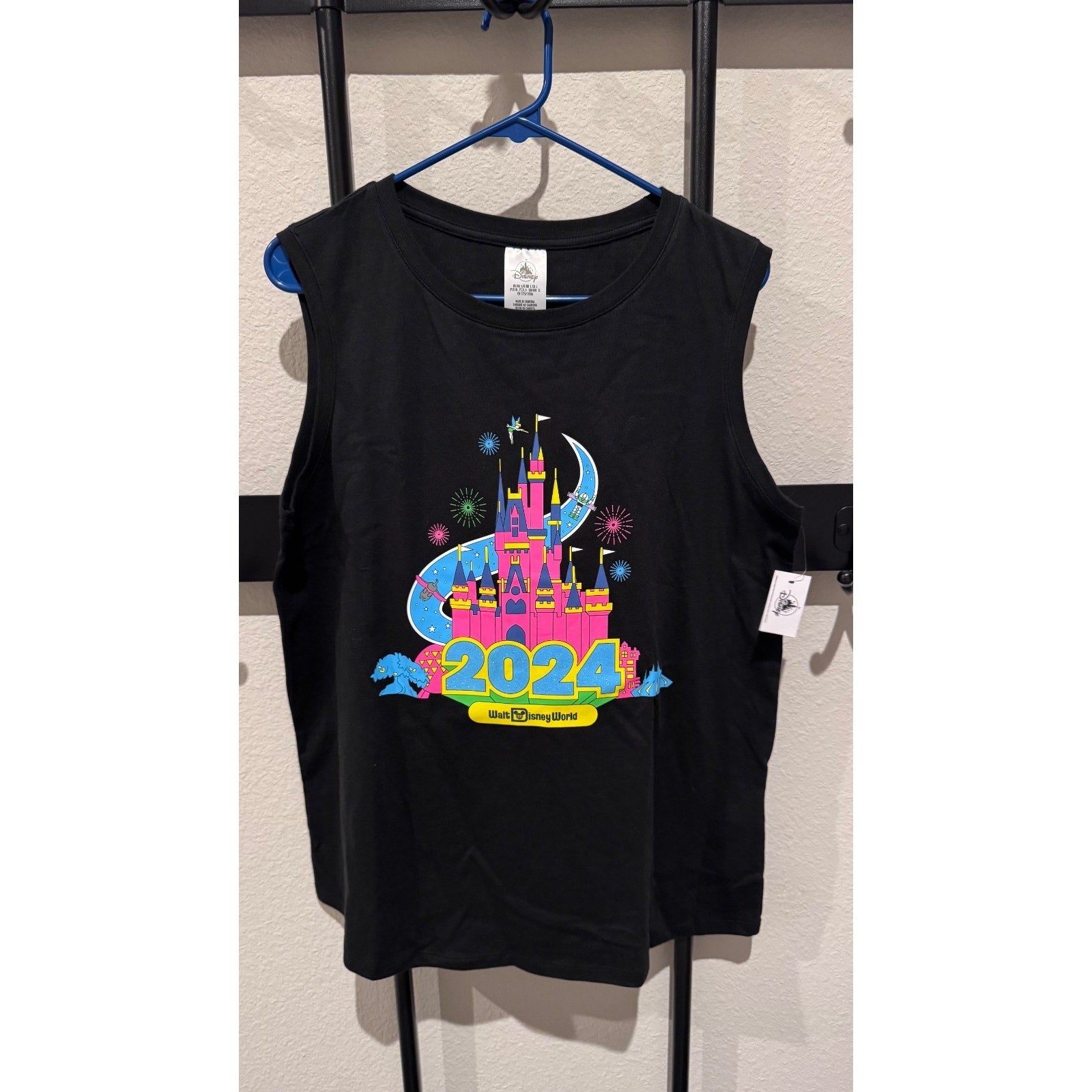 Disney Parks Black 2024 Glitter Walt Disney World Tank Top Women's Large NWT