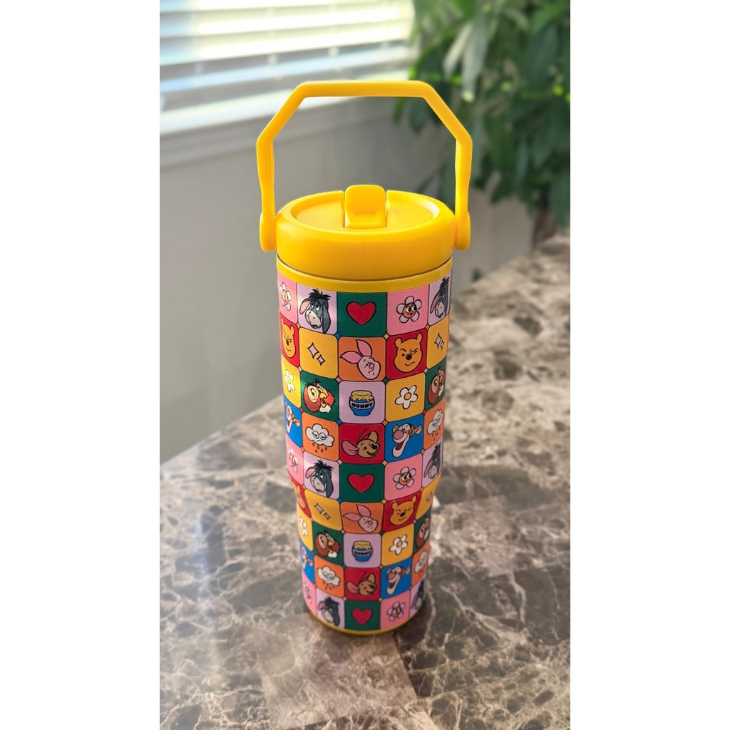 NEW Winnie the Pooh & Friends Checkered Stainless Steel Tumbler