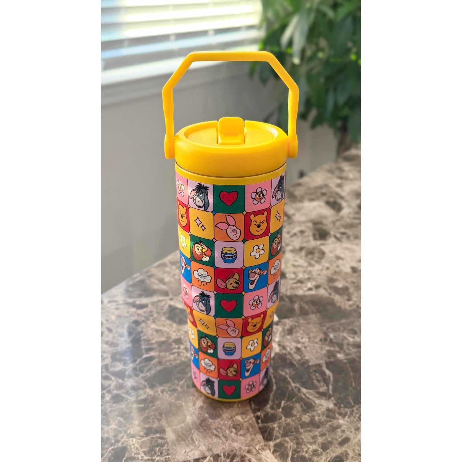NEW Winnie the Pooh & Friends Checkered Stainless Steel Tumbler