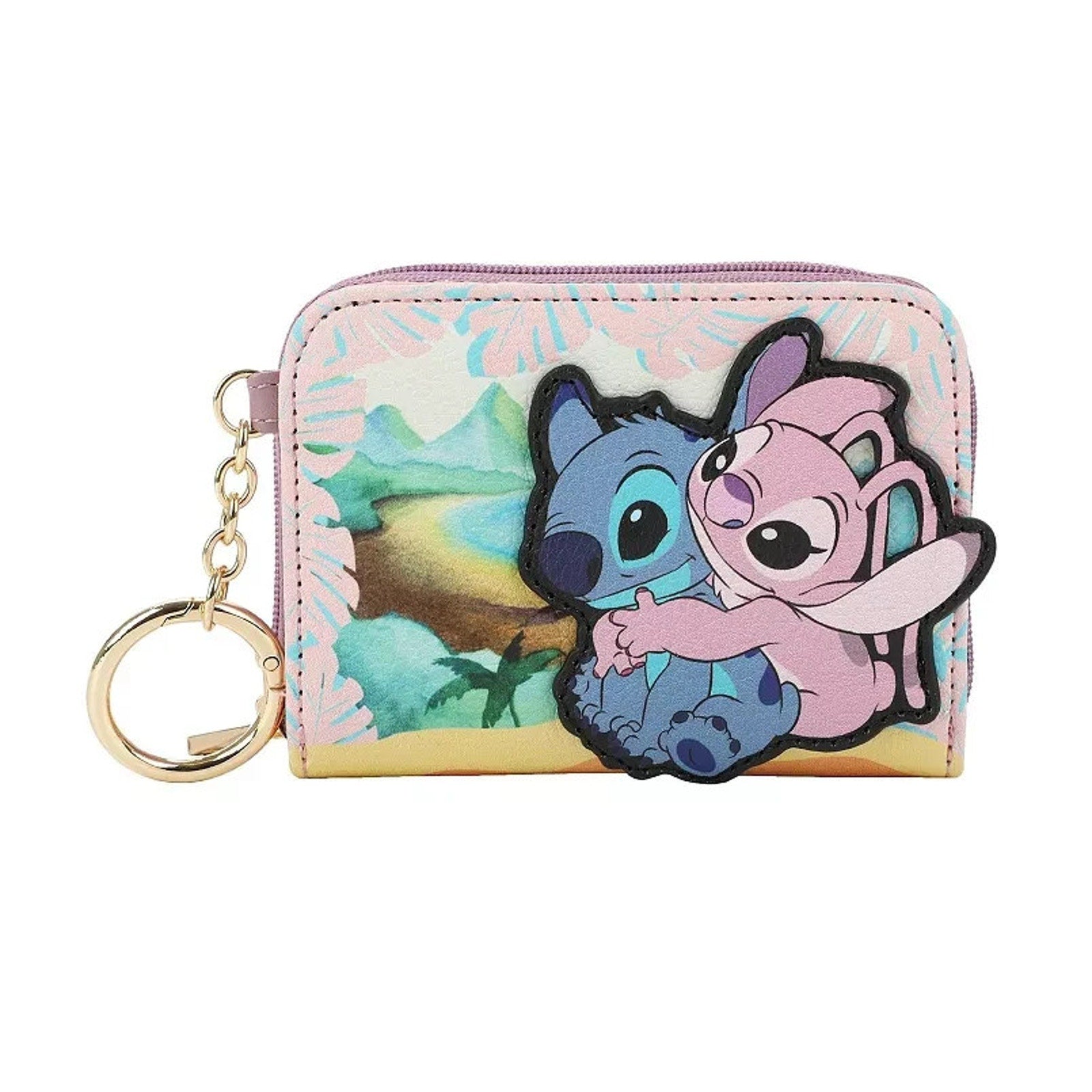 Bioworld Disney Stitch & Angel Zip-Around Wallet Card Case NWT
