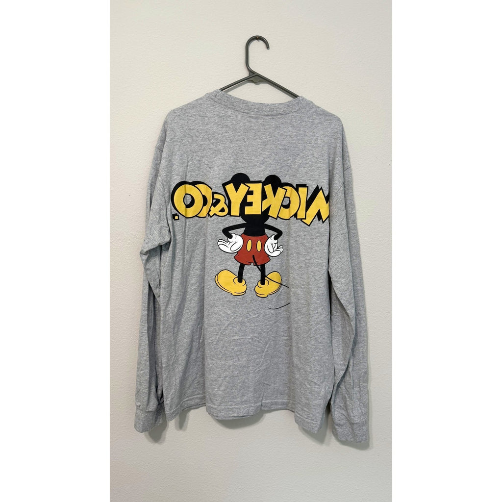 NWT Disney Mickey & Co. Double-Sided Graphic Long-Sleeve Gray Shirt - Large