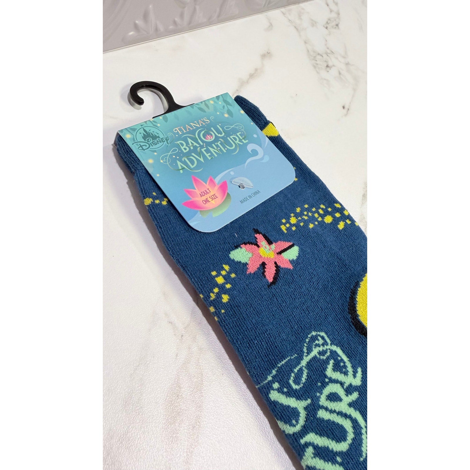 Disney Parks Tiana's Bayou Adventure Adult Crew Socks NWT