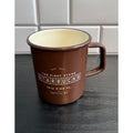 Starbucks First Store Pike Place Seattle Camping Tin Cup Mug Brown Enamel NWOT
