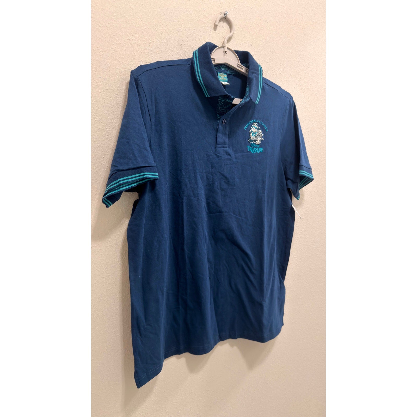 Disney Cruise Line Disney Treasure "Inaugural Sailings" Adult Polo Large NWT